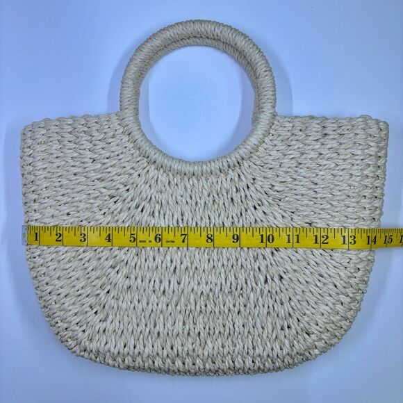 Woven Straw Tote / Beach Vacation Purse Handbag - Picture 6 of 7